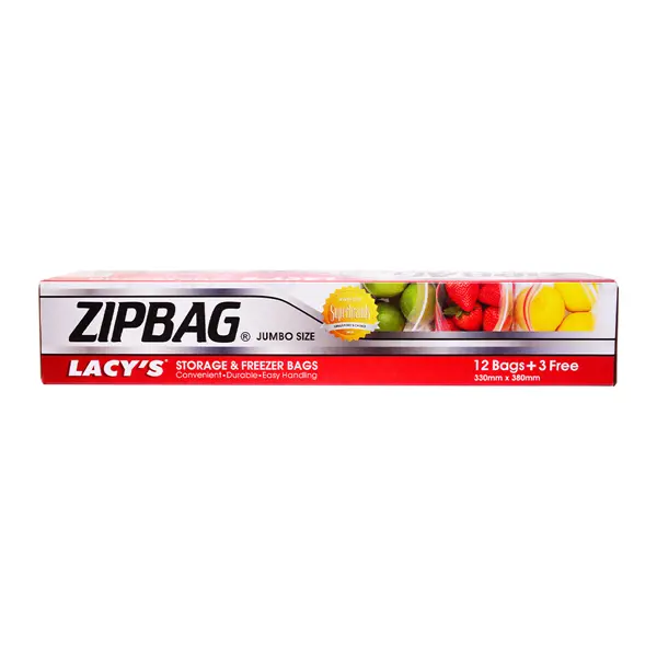LACYS ZIPBAG JUMBO 330X380X06MM 12PCS