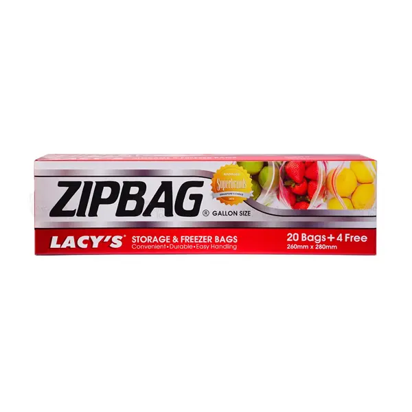 Lacy's Zipbag Gallon Size 260mm X 280mm (20 Bags)